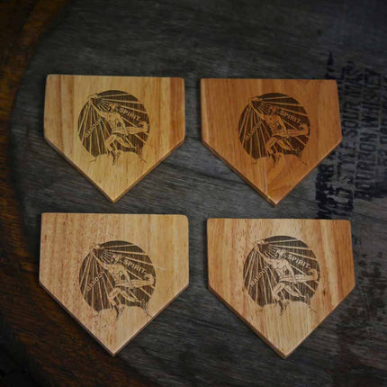 Blackwell Maroons Wood Home Plate Coasters “Laser Etched”