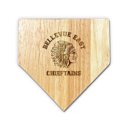 Bellevue East Chieftains Wood Home Plate Coasters “Laser Etched”