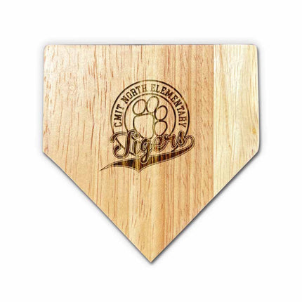 CMIT North Elementary School Tigers Wood Home Plate Coasters “Laser Etched”
