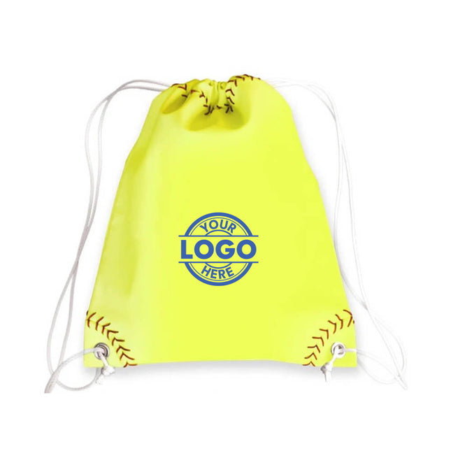 Custom Design Softball Drawstring Bag - Authentic Series