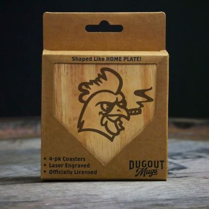 Austin Yard Birds | Cluck Norris Home Plate Wood Coaster