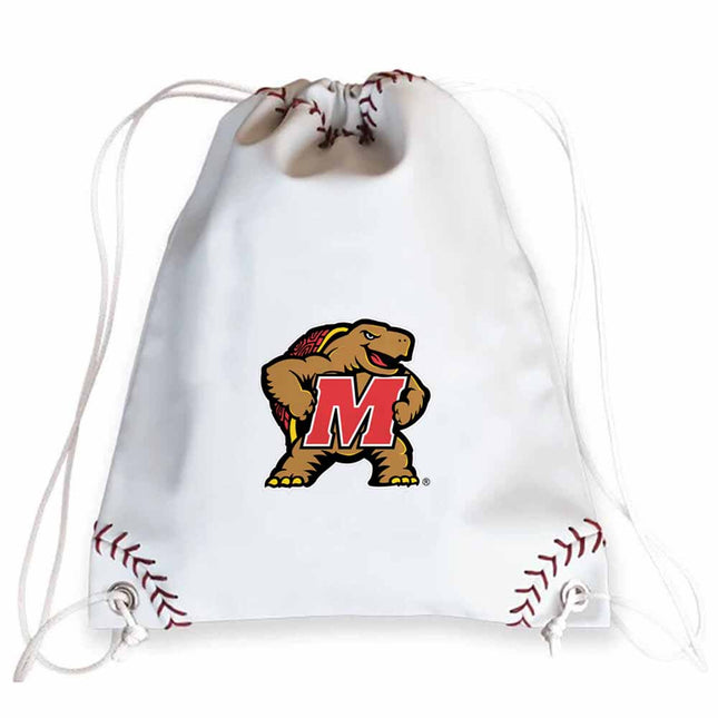 Maryland Terrapins Baseball Drawstring Bag - Authentic Series