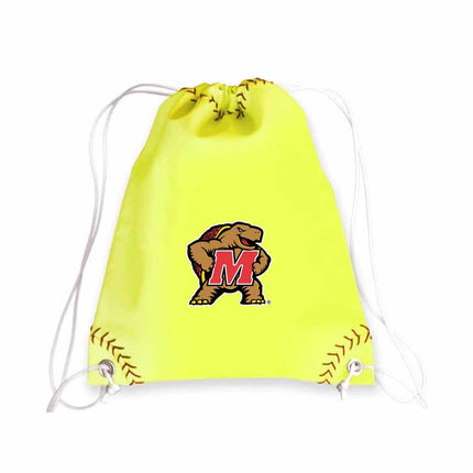 Maryland Terrapins Softball Drawstring Bag - Authentic Series