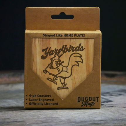 Austin Yard Birds | Big Cluck Home Plate Wood Coaster